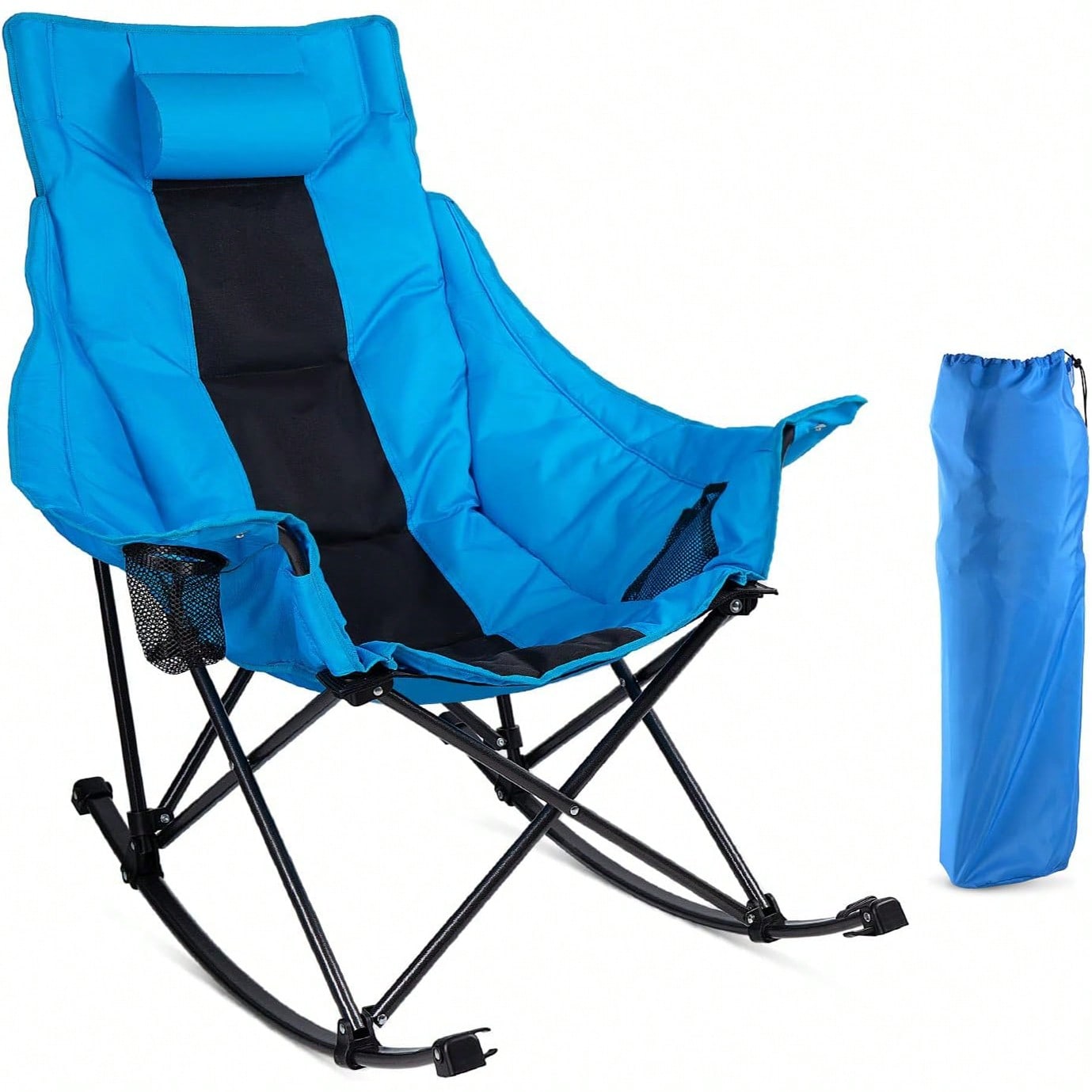Outdoor Oversized Camping Chair - Outdoor Folding Rocking Camping Chair For