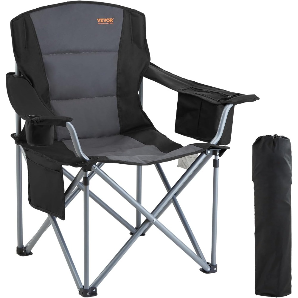Outdoor Oversized Camping Chair - Oversized Folding Camping Chair with Lumbar