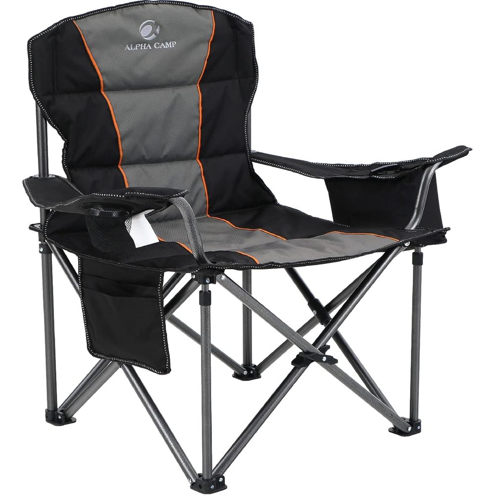 Outdoor Oversized Camping Chair - Heavy Duty Camping Chair 500LBS Capacity,