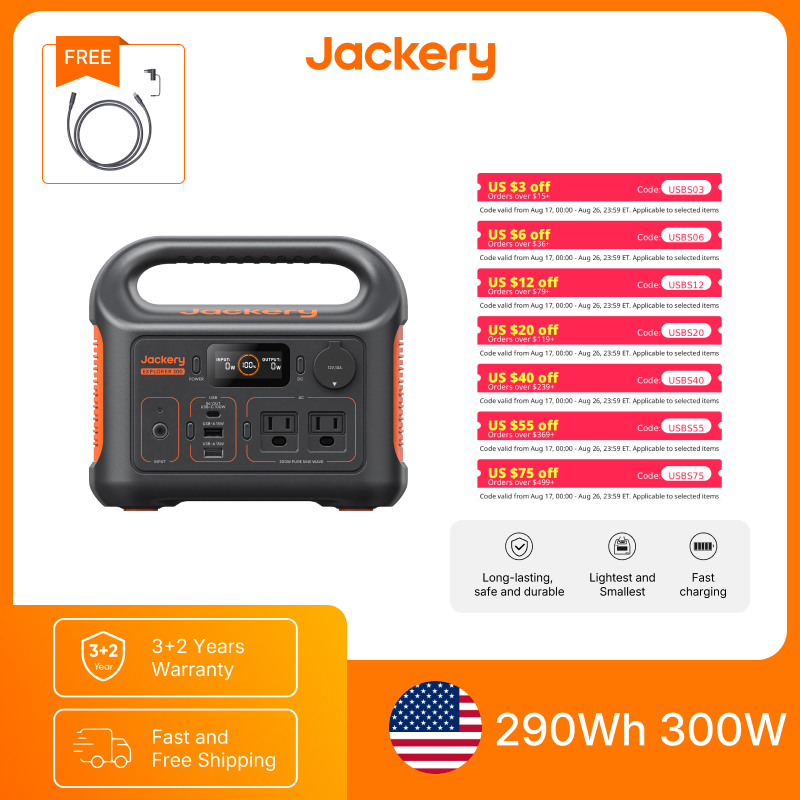 Outdoor Camping Set - Jackery Portable Power Station Explorer 300New