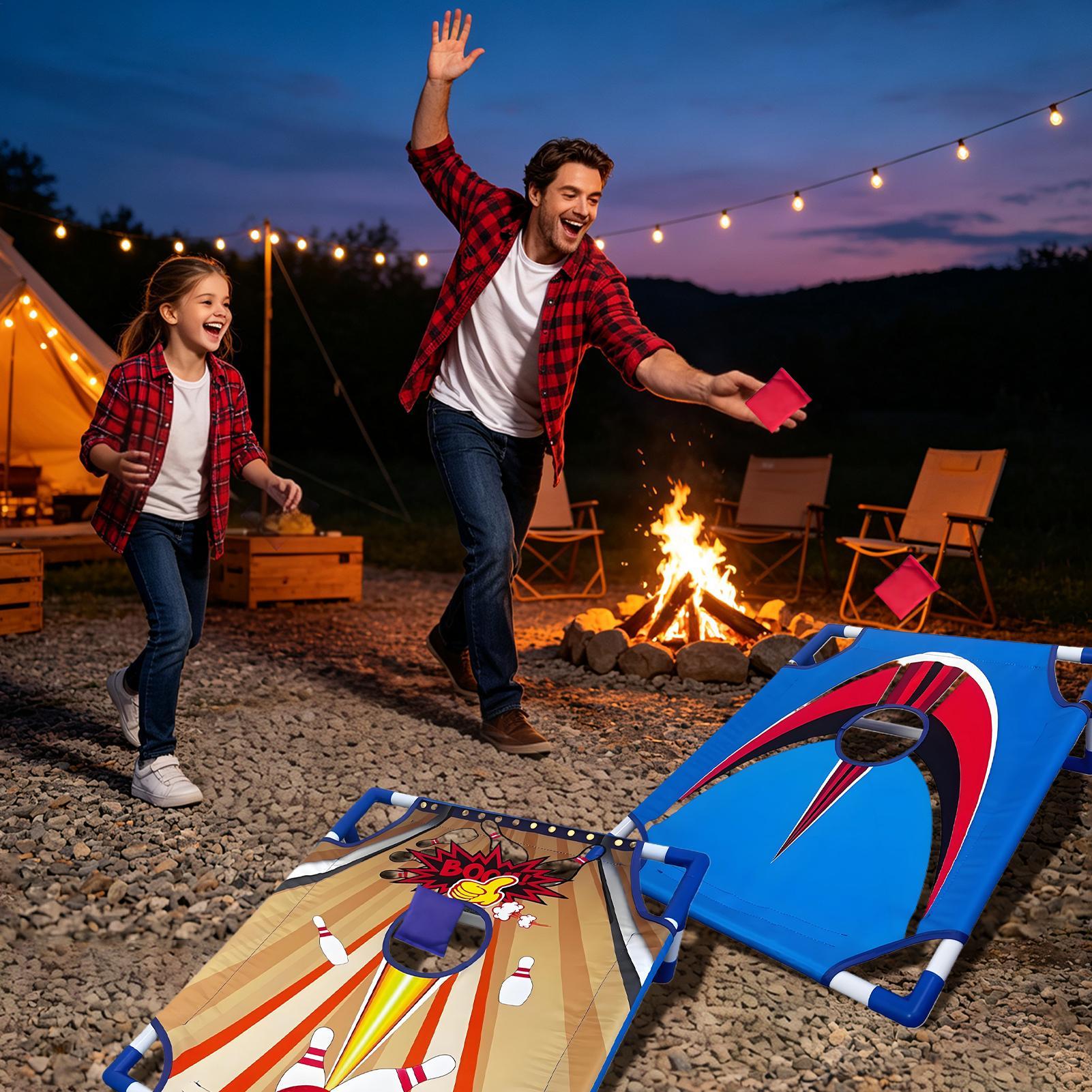 Outdoor Camping Games For Adults - Bean Bag Toss Game Interactive Foldable
