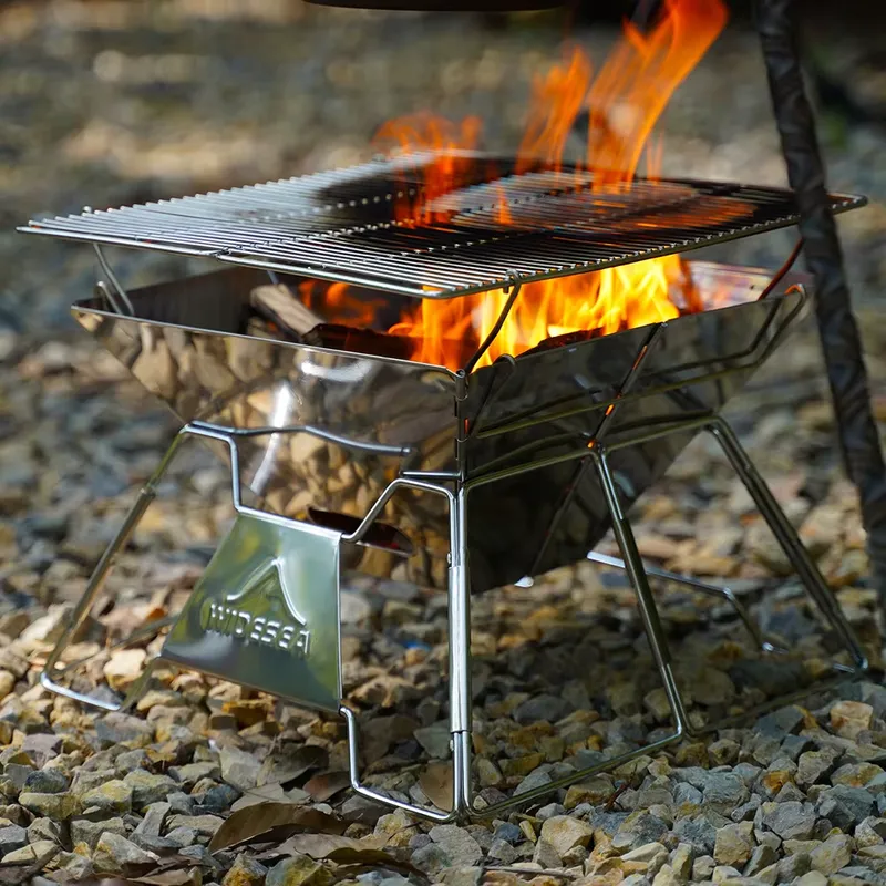 Outdoor Camping BBQ Grill, Wid - Outdoor Camping Wood Burning Stove 评论和价格