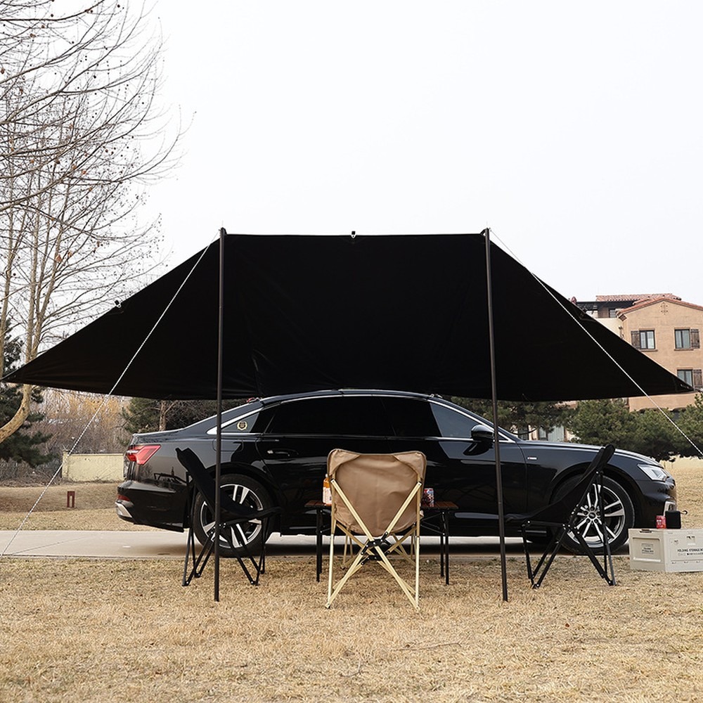 Cold Titanium Black Vinyl Car  - Outdoor Camping Car Tail Tent 评论和价格