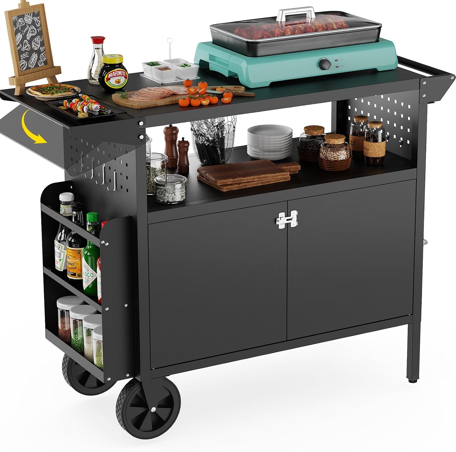 Outdoor Grill Cart Table With  - Kitchen Outdoor Camping 评论和价格
