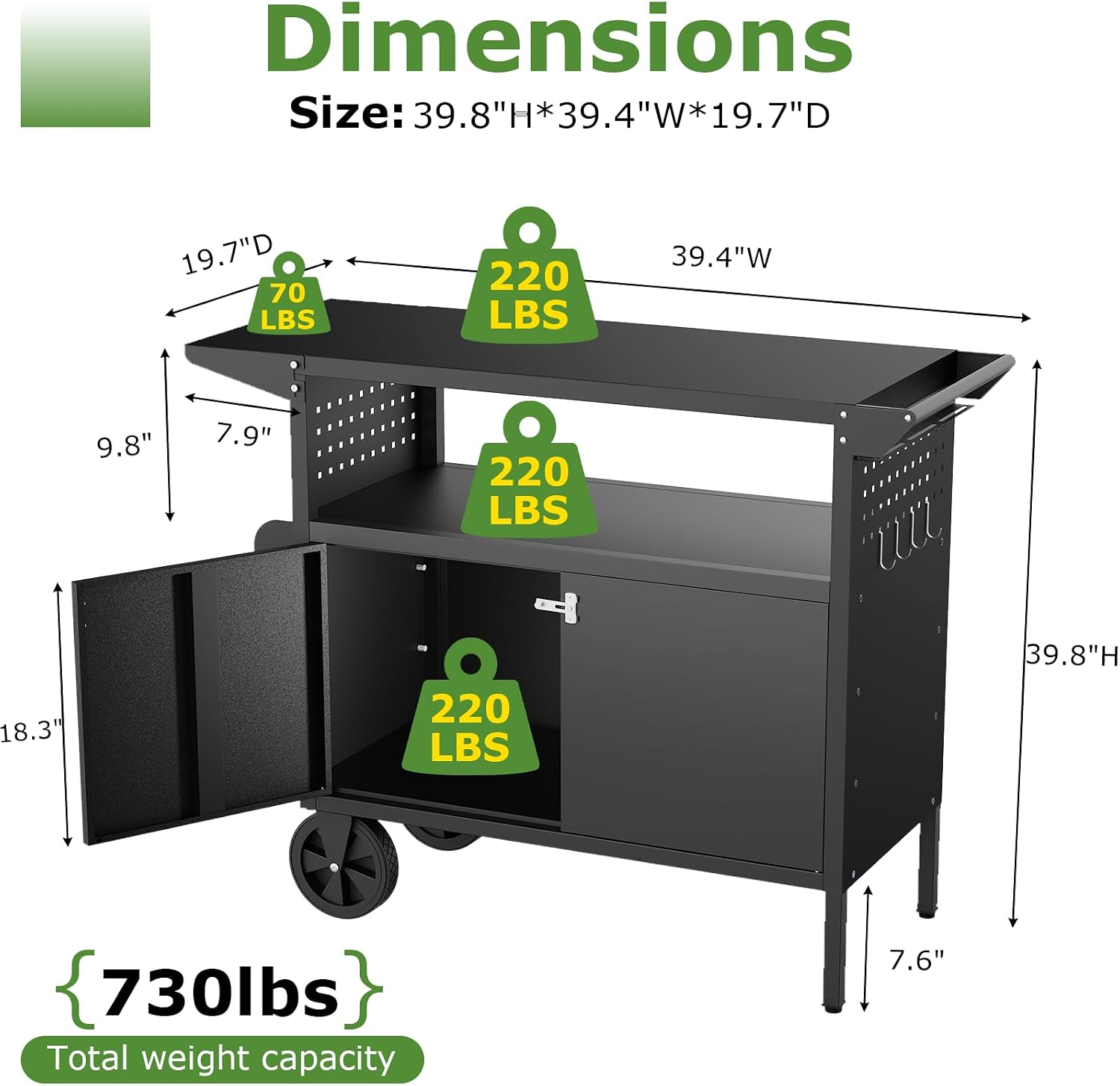 Outdoor Grill Cart Table With  - Kitchen Outdoor Camping 评论和价格