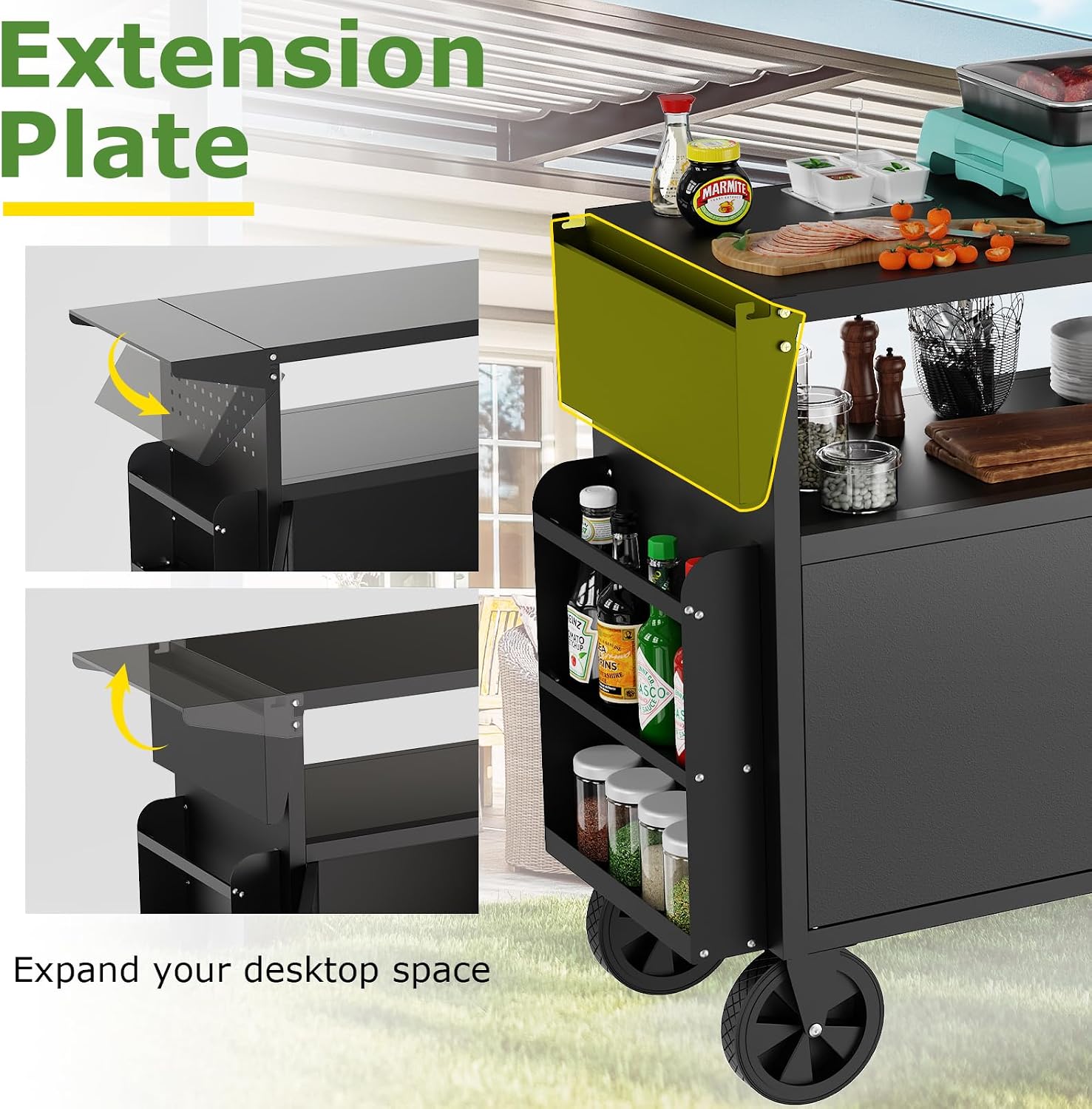 Outdoor Grill Cart Table With  - Kitchen Outdoor Camping 评论和价格