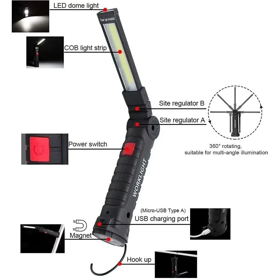 Portable LED Flashlight with M - Outdoor Camping Accessories 评论和价格