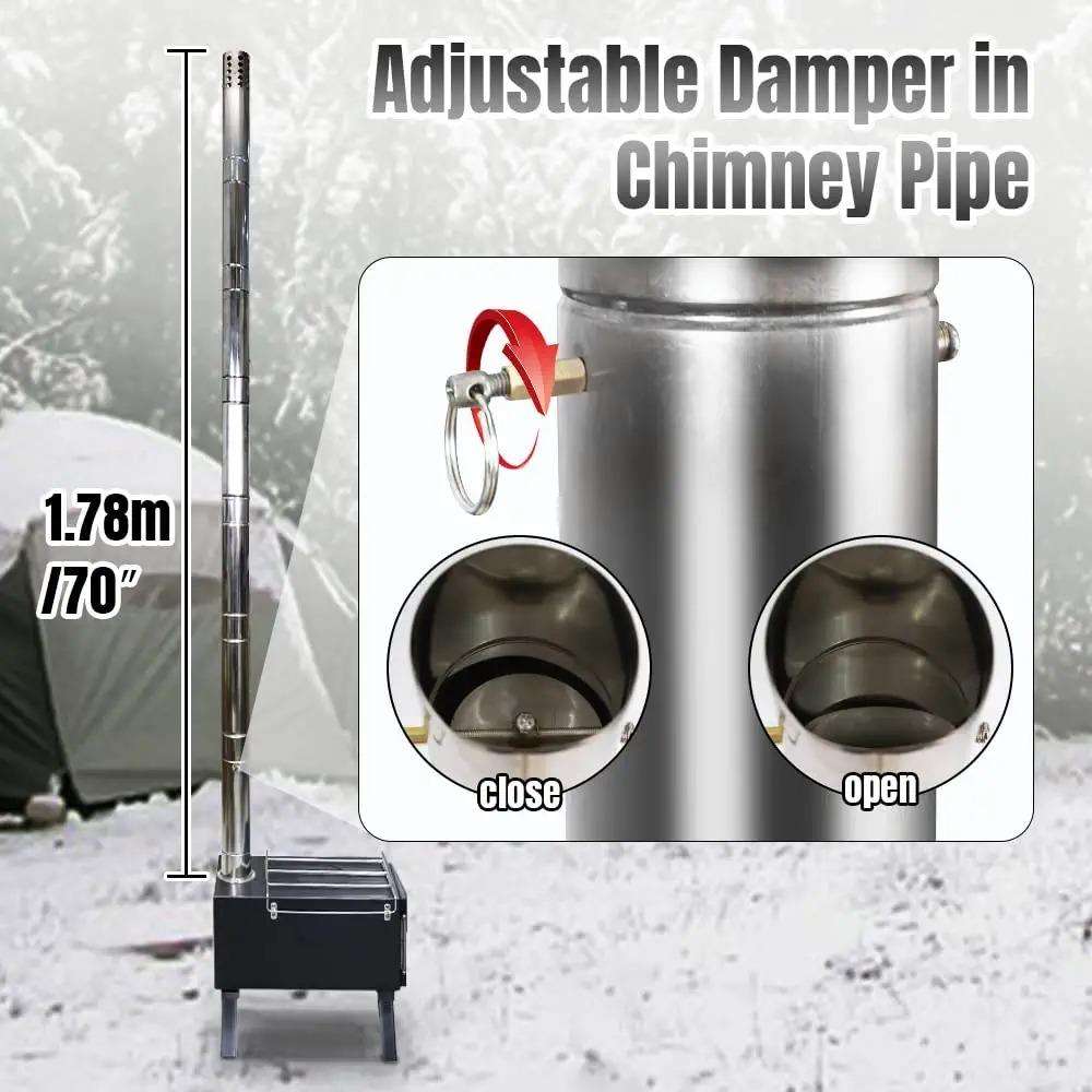 Portable Outdoor Stainless Ste - Outdoor Camping Wood Burning Stove 评论和价格