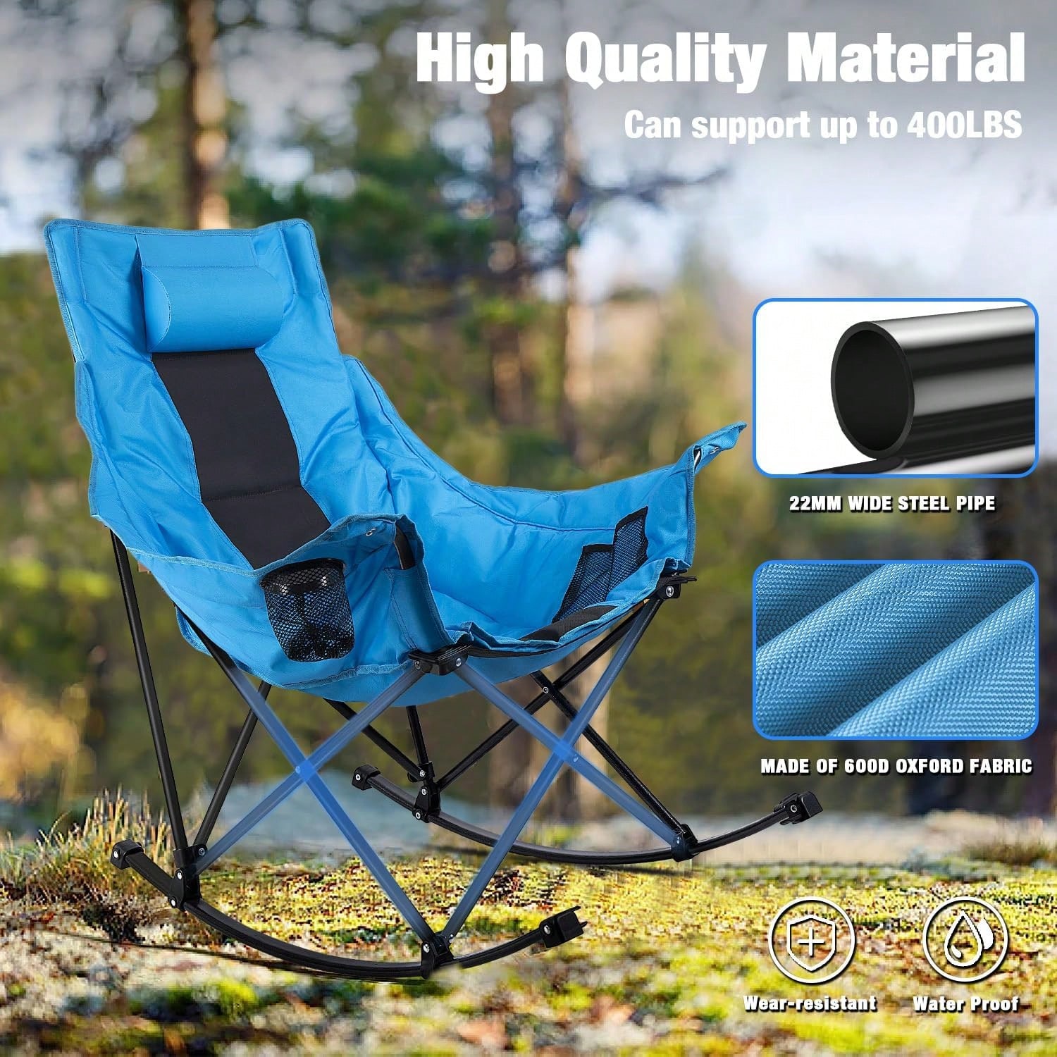 Outdoor Folding Rocking Campin - Outdoor Oversized Camping Chair 评论和价格
