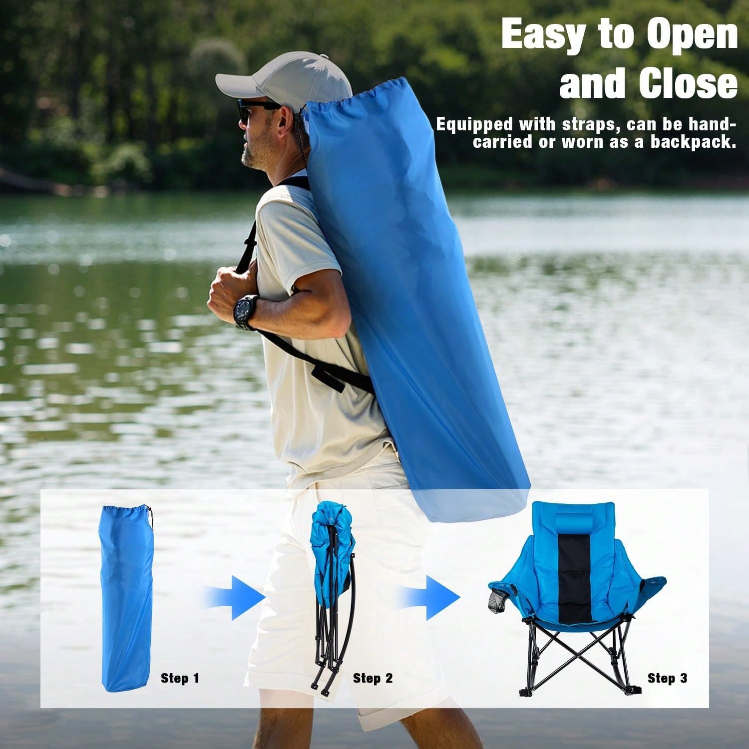 Outdoor Folding Rocking Campin - Outdoor Oversized Camping Chair 评论和价格