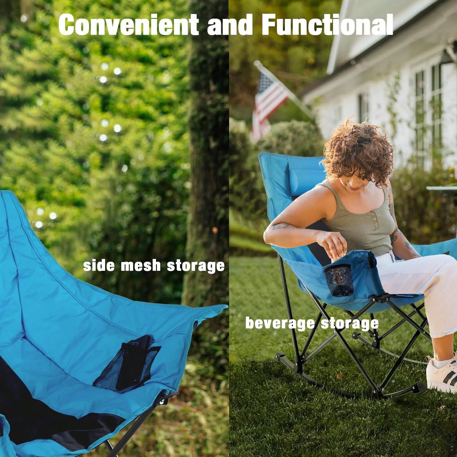 Outdoor Folding Rocking Campin - Outdoor Oversized Camping Chair 评论和价格
