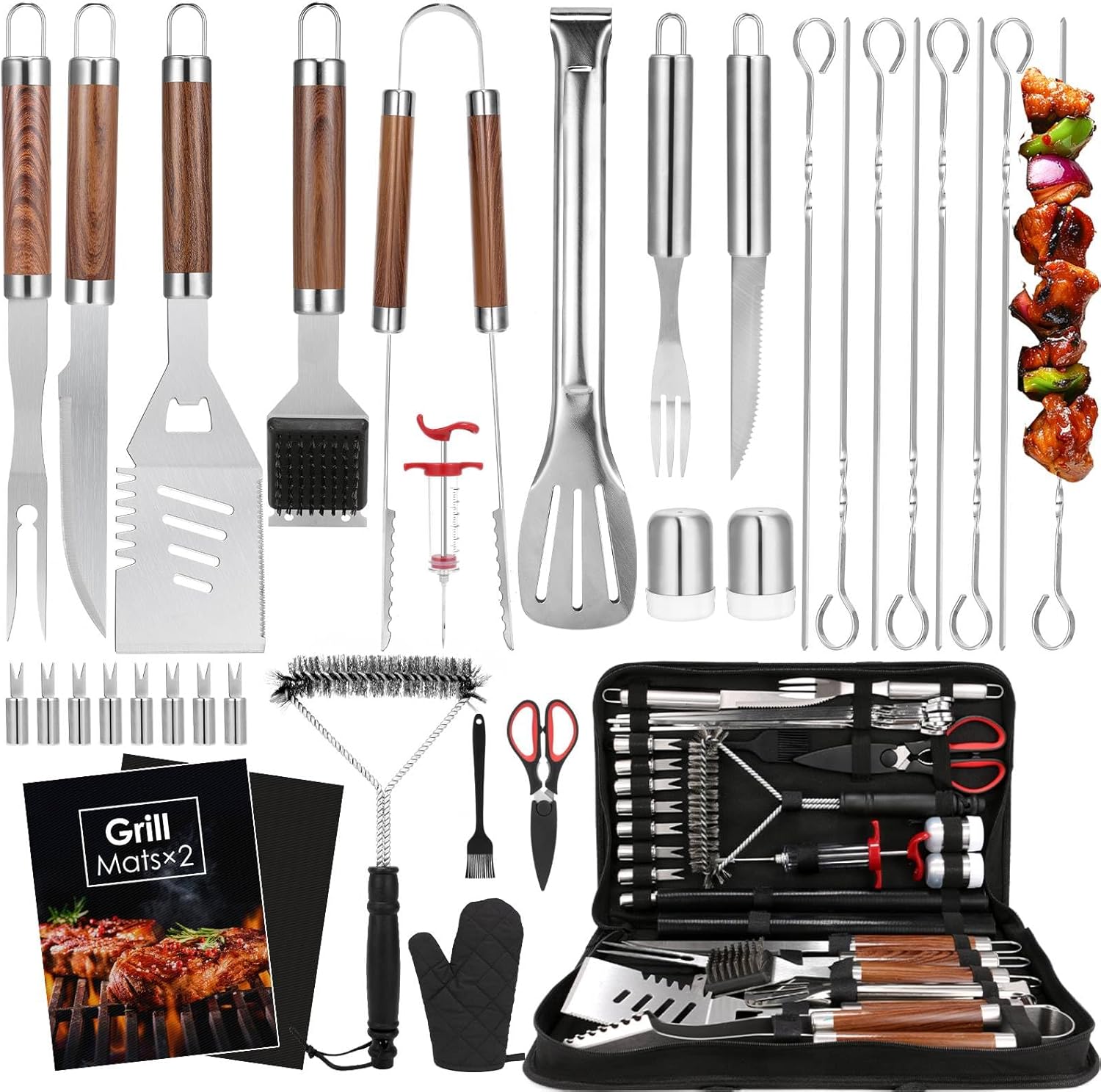 34Pcs Heavy Duty Grill Tools S - Outdoor Camping Utensils 评论和价格