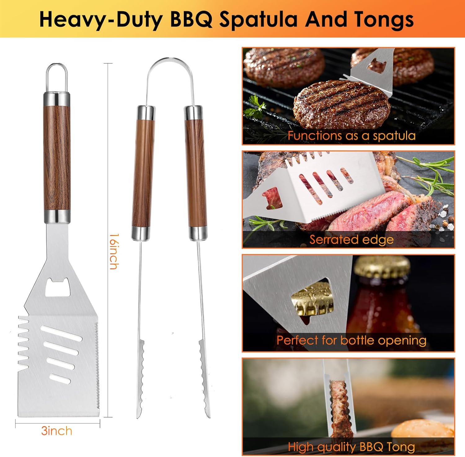 34Pcs Heavy Duty Grill Tools S - Outdoor Camping Utensils 评论和价格