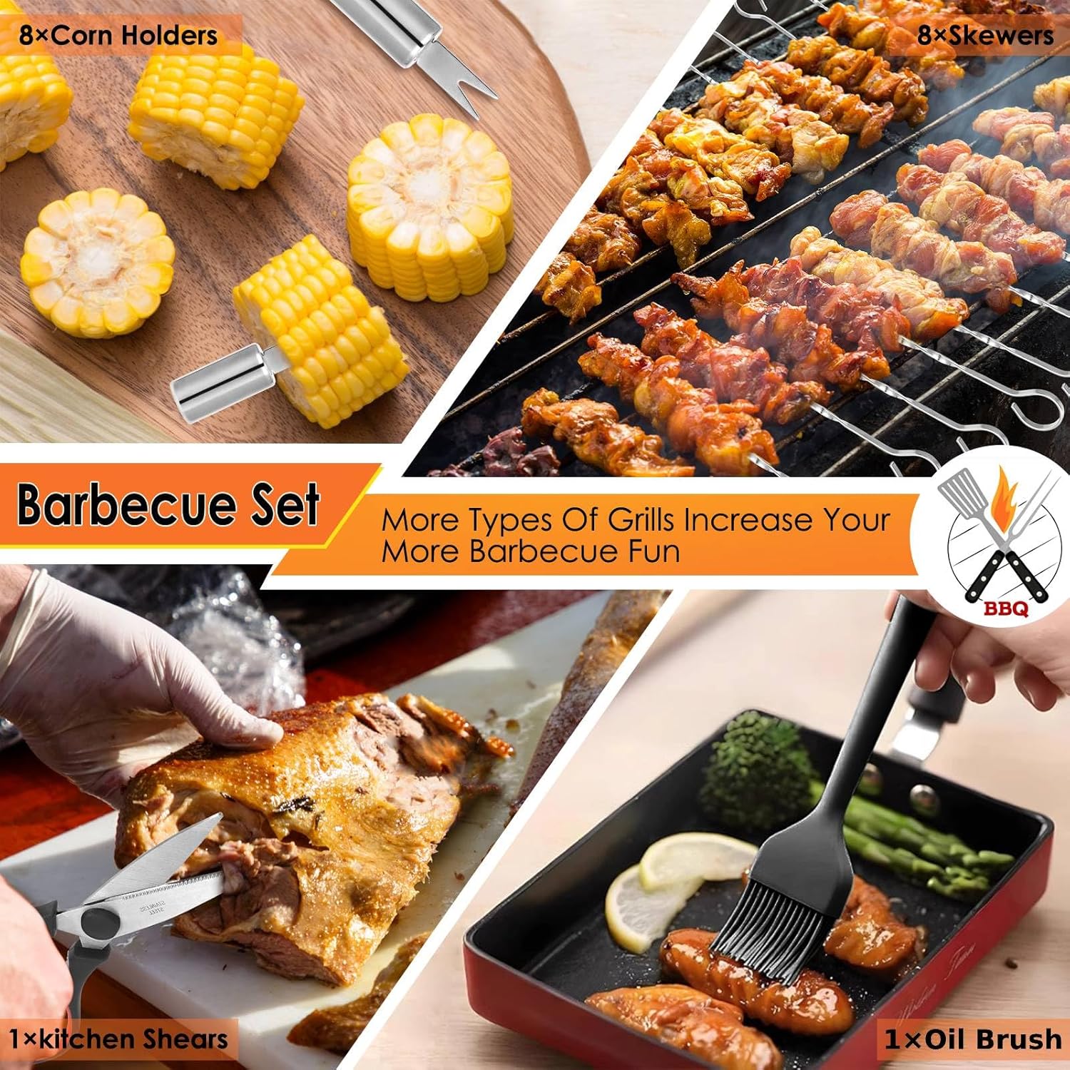 34Pcs Heavy Duty Grill Tools S - Outdoor Camping Utensils 评论和价格