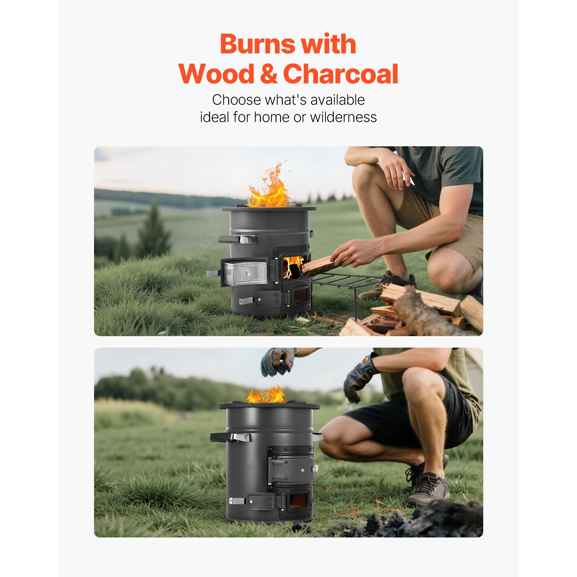 Camping Rocket Stove, Wood Bur - Outdoor Camping Wood Burning Stove 评论和价格