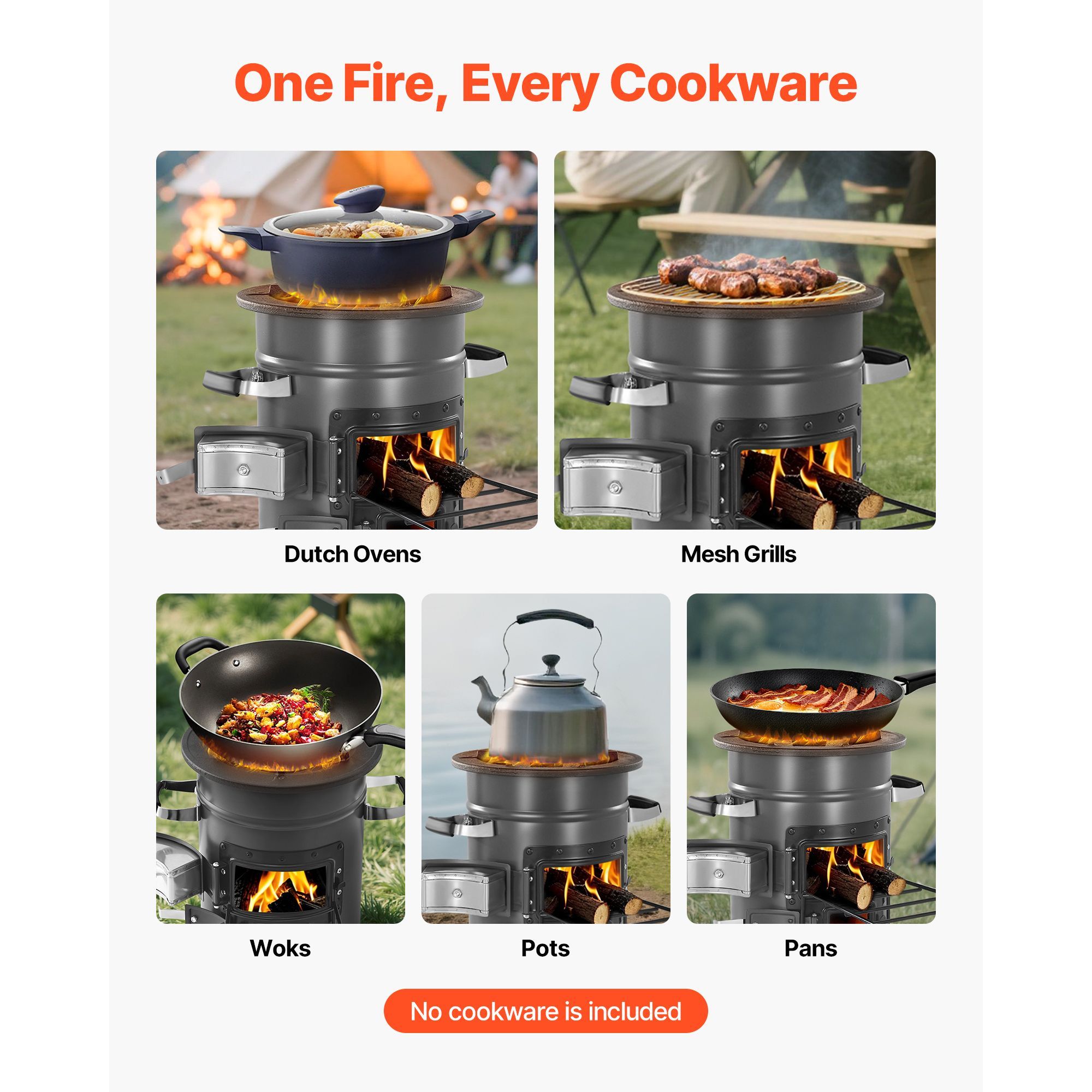 Camping Rocket Stove, Wood Bur - Outdoor Camping Wood Burning Stove 评论和价格