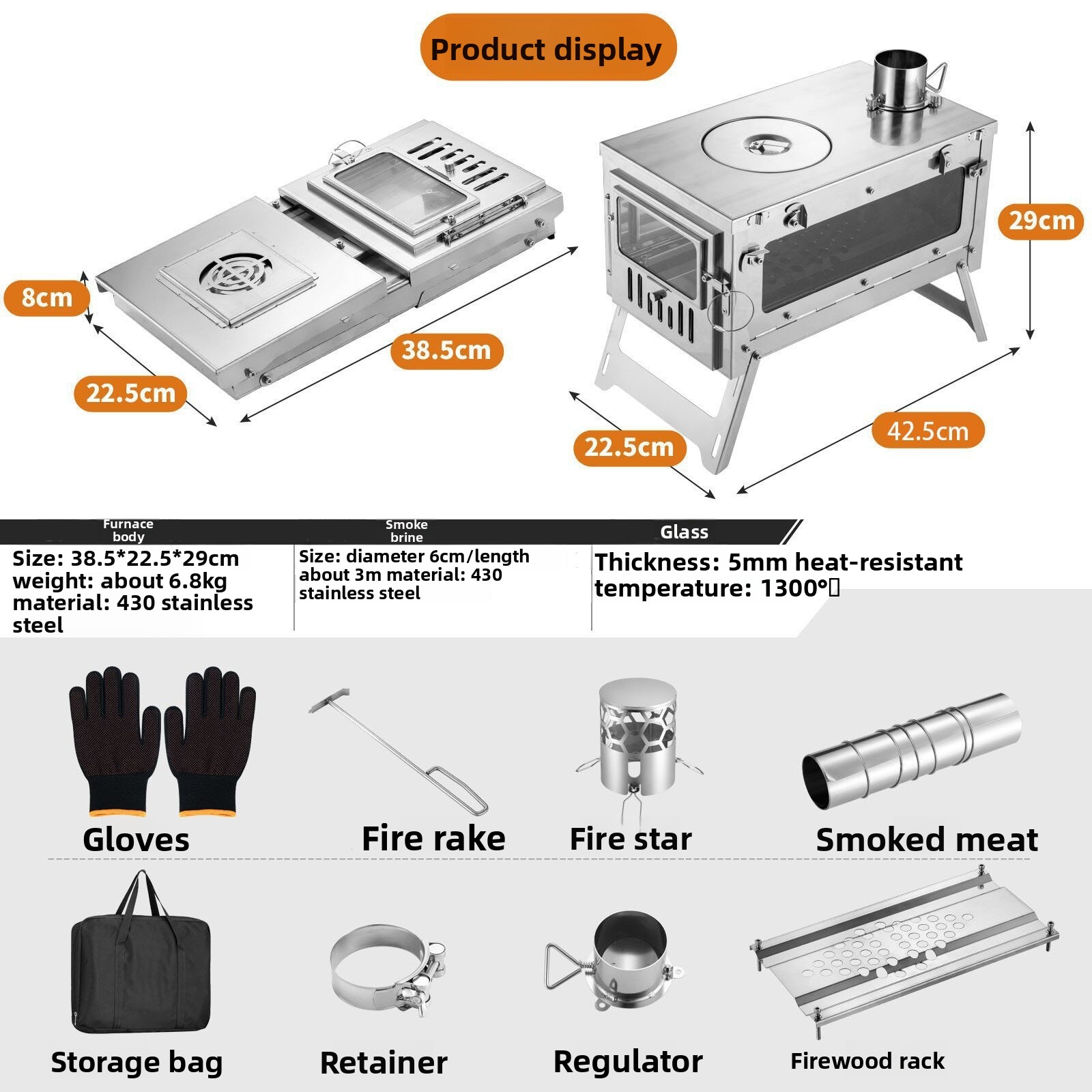 Stainless Steel Wood-Burning S - Outdoor Camping Wood Burning Stove 评论和价格