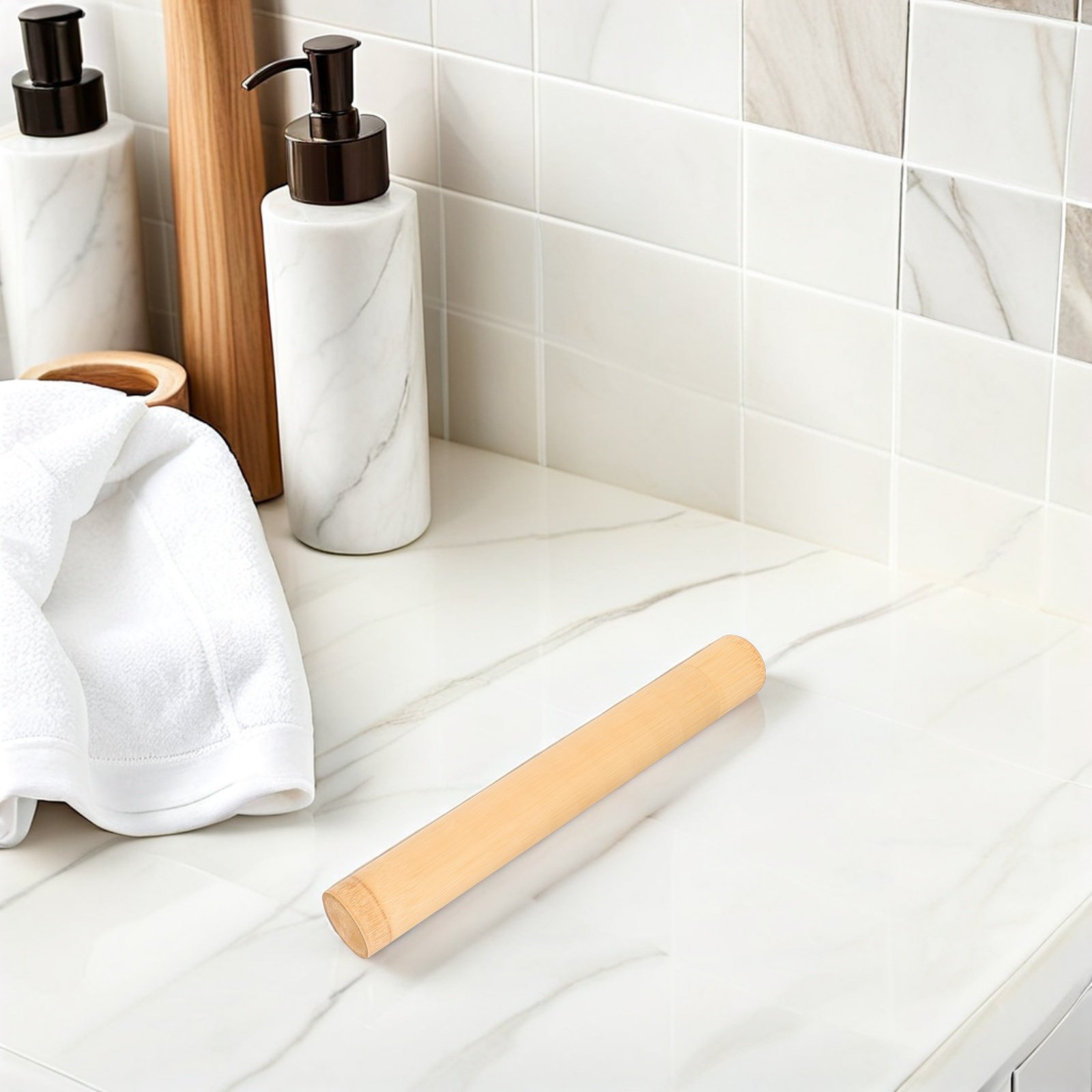 4Pcs Bamboo Toothbrush Holder  - Outdoor Camping Bathroom 评论和价格