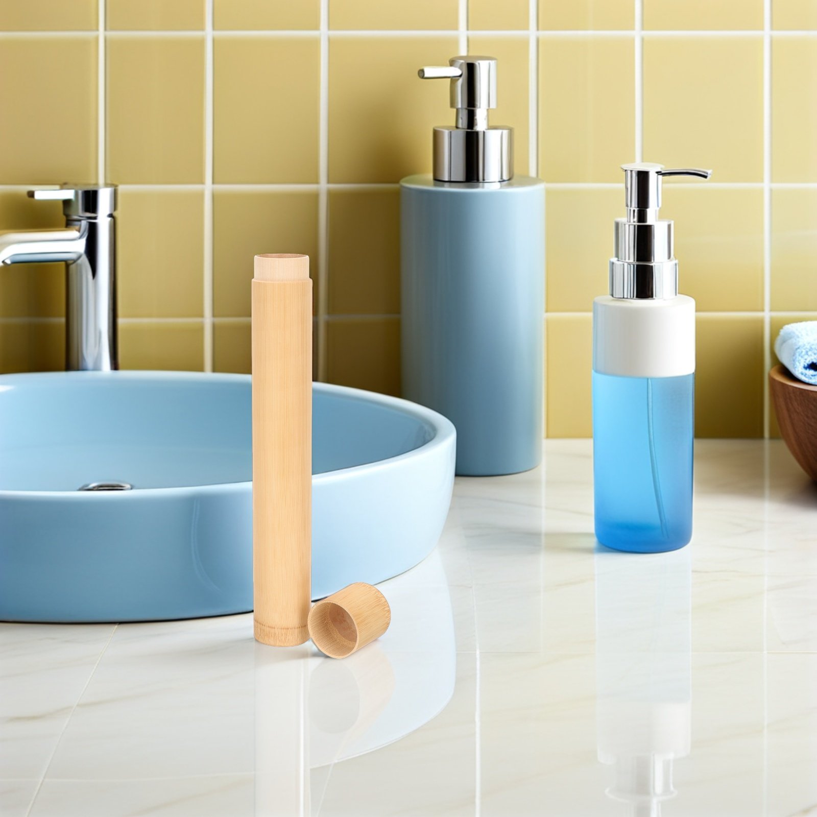 4Pcs Bamboo Toothbrush Holder  - Outdoor Camping Bathroom 评论和价格