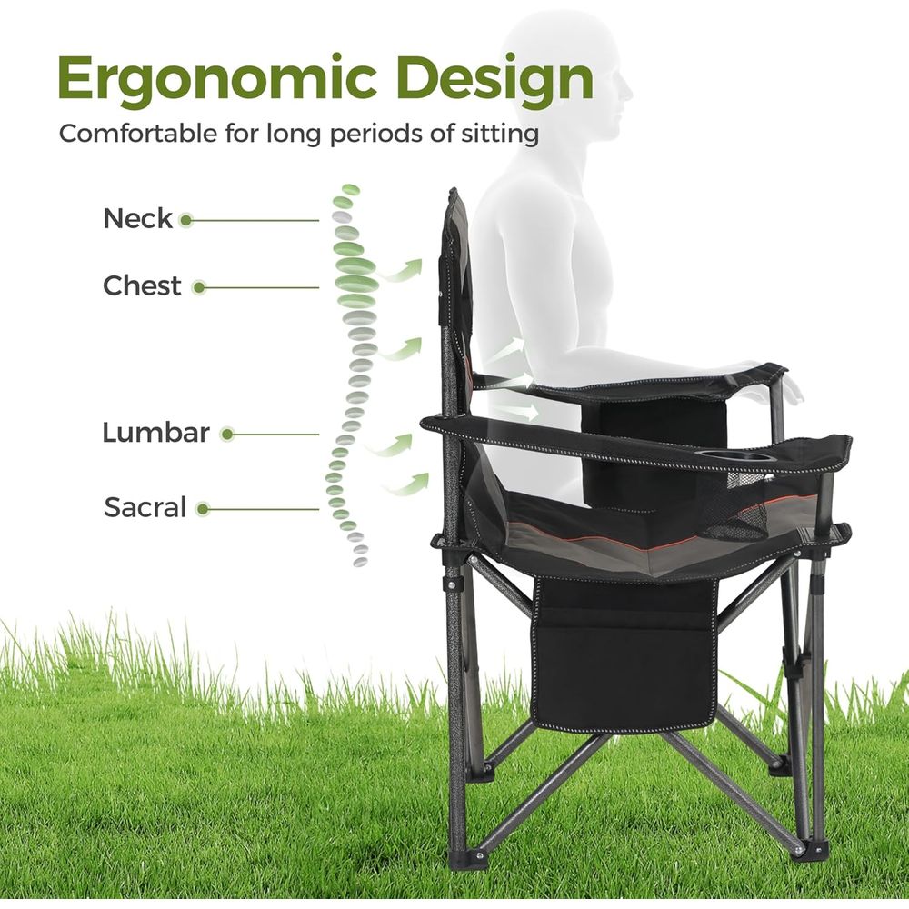 Heavy Duty Camping Chair 500LB - Outdoor Oversized Camping Chair 评论和价格