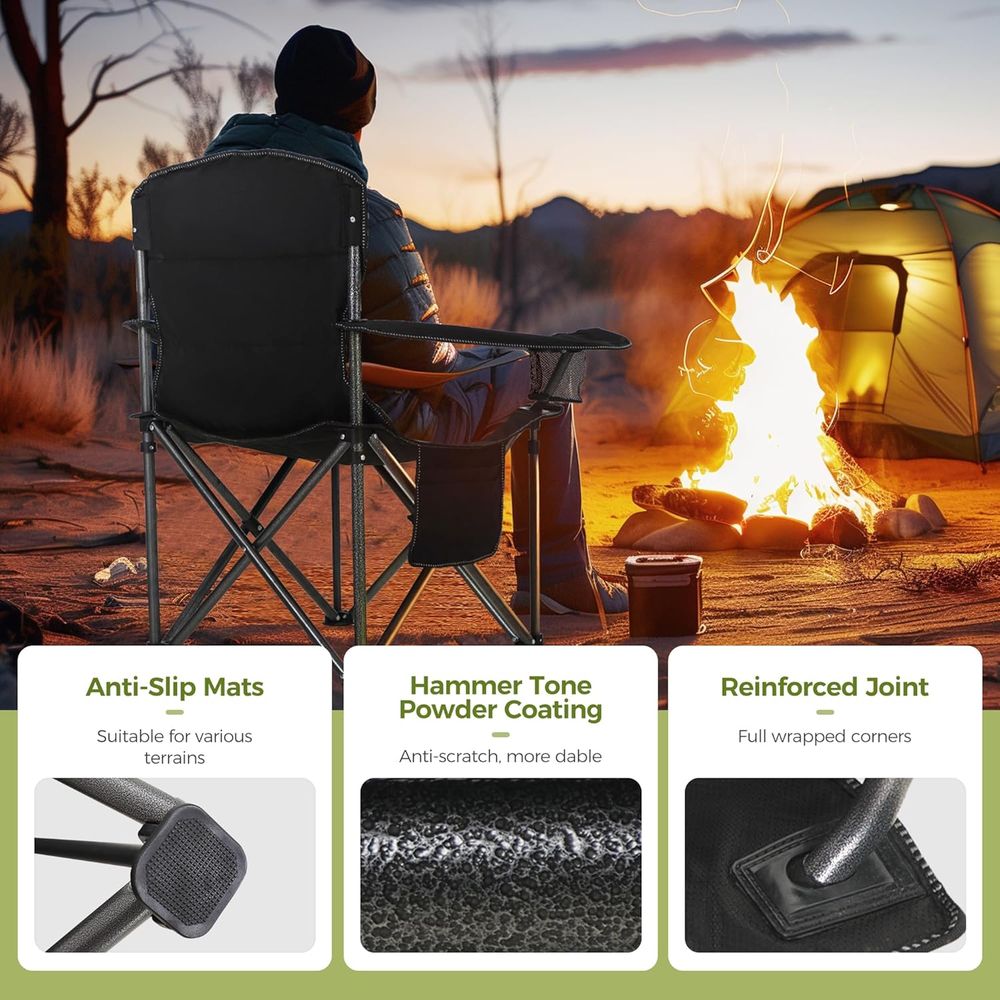 Heavy Duty Camping Chair 500LB - Outdoor Oversized Camping Chair 评论和价格
