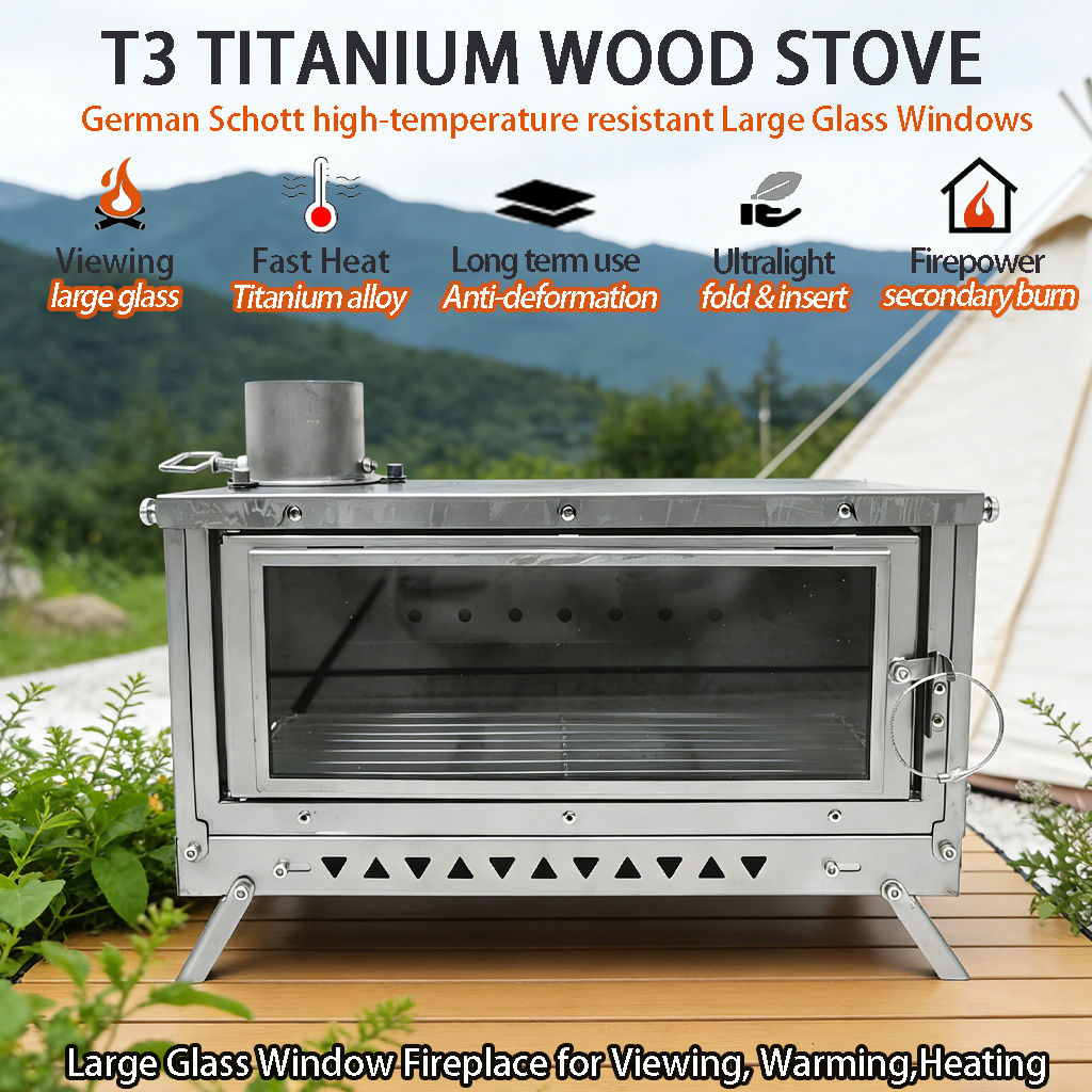 DANCHEL T3 Titanium Tent Stove - Outdoor Camping Wood Burning Stove 评论和价格