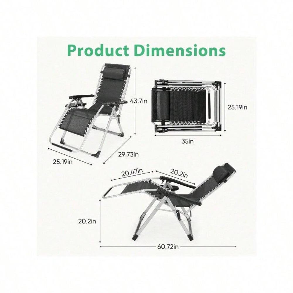 Folding Zero Gravity Chair wit - Outdoor Oversized Camping Chair 评论和价格