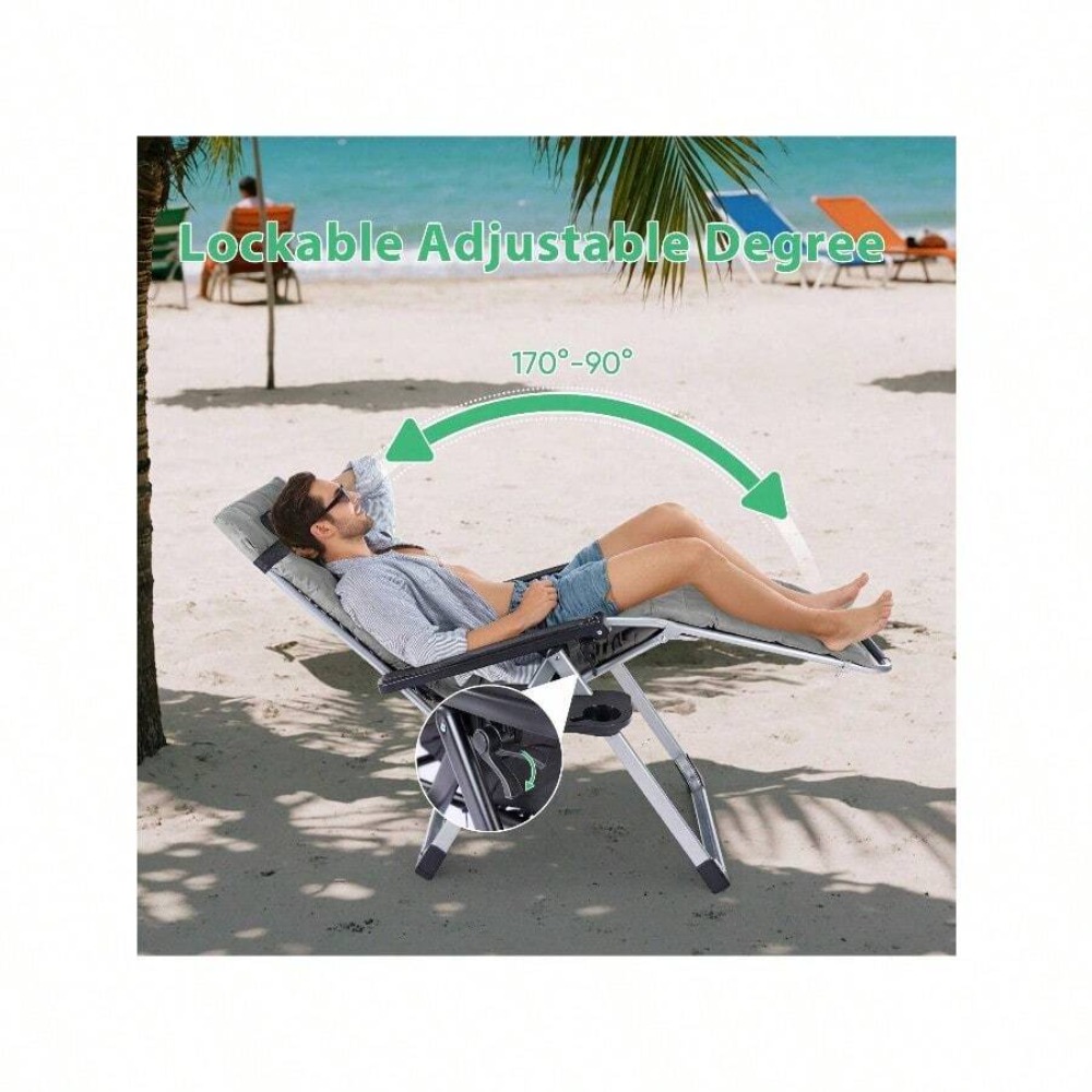 Folding Zero Gravity Chair wit - Outdoor Oversized Camping Chair 评论和价格