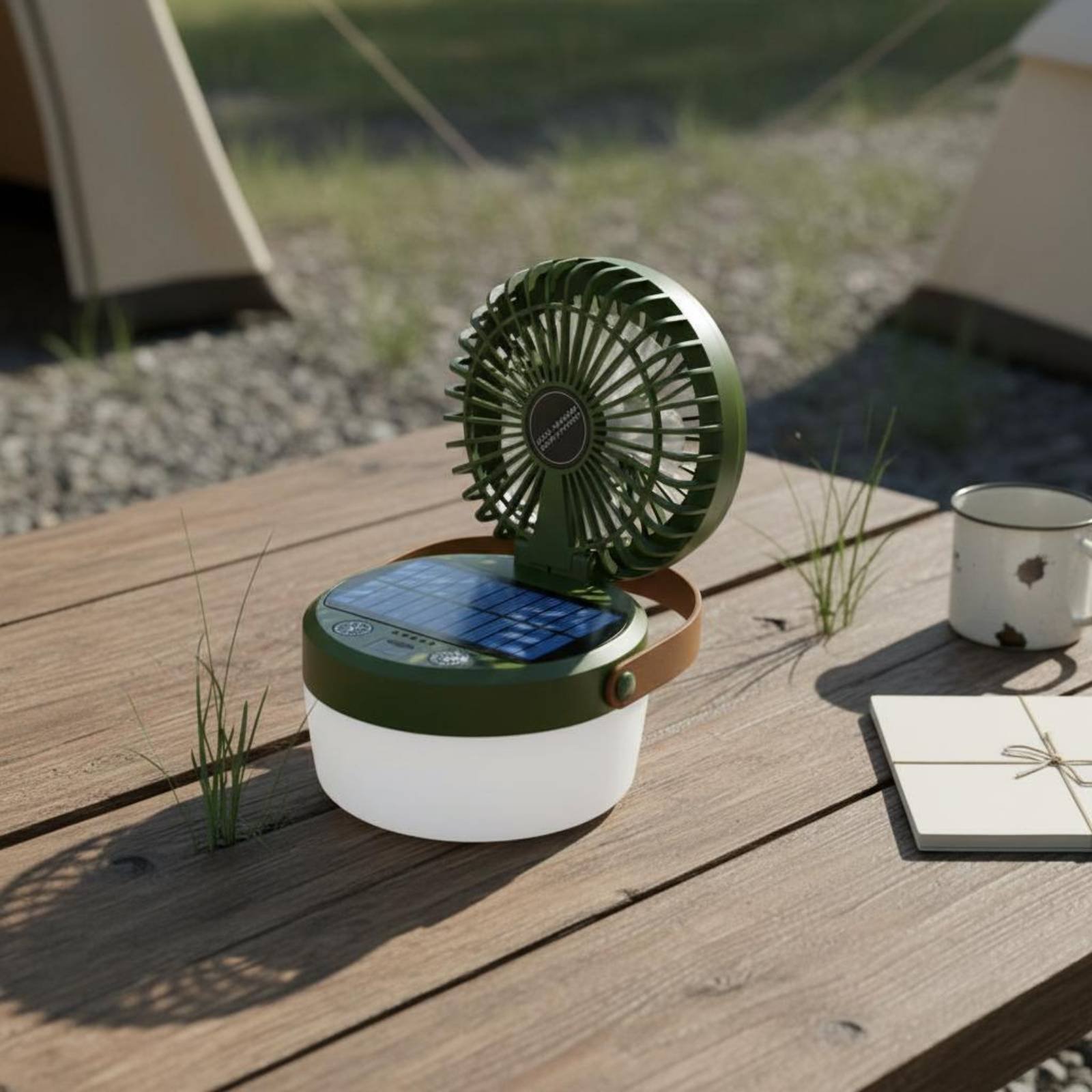 Solar Camping Fan Lantern Fold - Outdoor Camping Gear 评论和价格