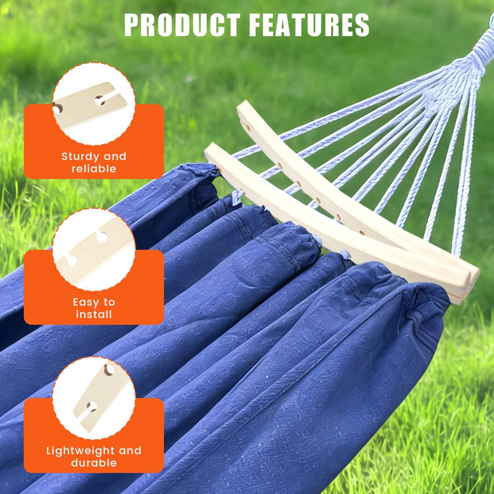 2 Pieces 10-Hole Wooden Hammoc - Camping Hammock 评论和价格