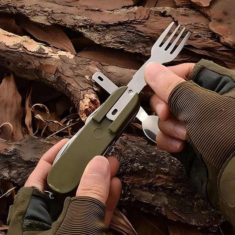 Camping Gear 5-in-1 Stainless  - Outdoor Camping Utensils 评论和价格