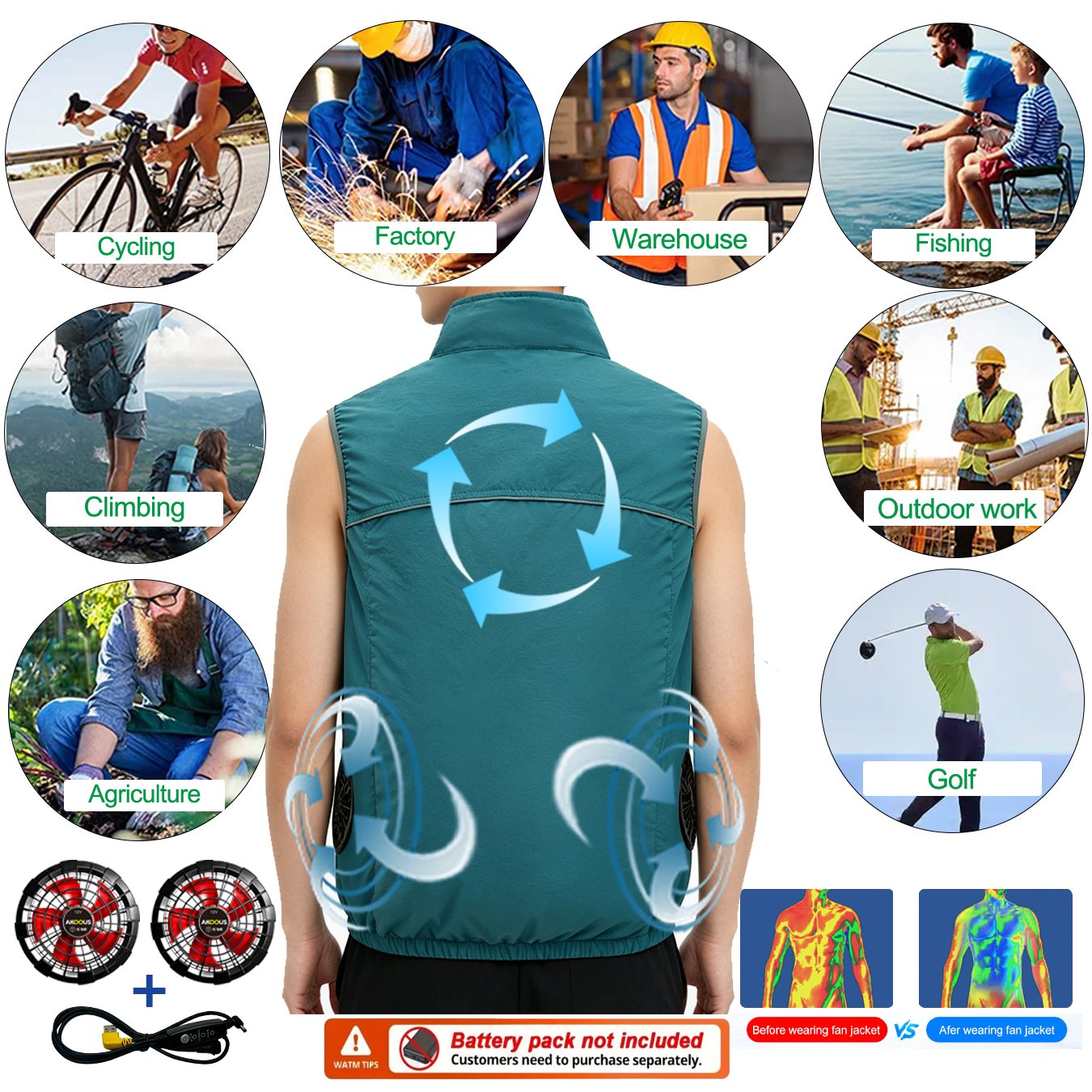 12V 5V USB Sleeveless Cooling  - Outdoor Camping Air Conditioner 评论和价格