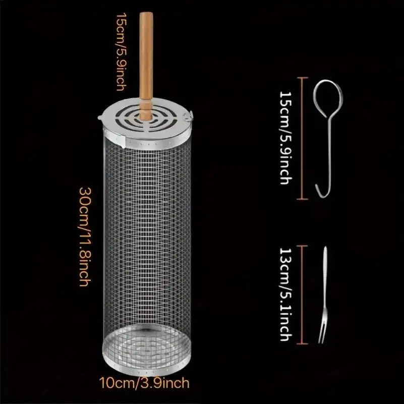 Round Barbecue Grill Basket Se - Outdoor Camping Set 评论和价格