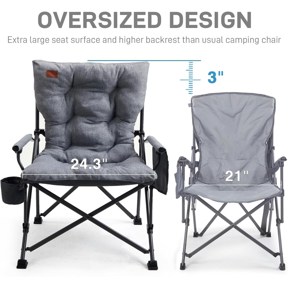 Oversized Folding Camping Chai - Outdoor Oversized Camping Chair 评论和价格
