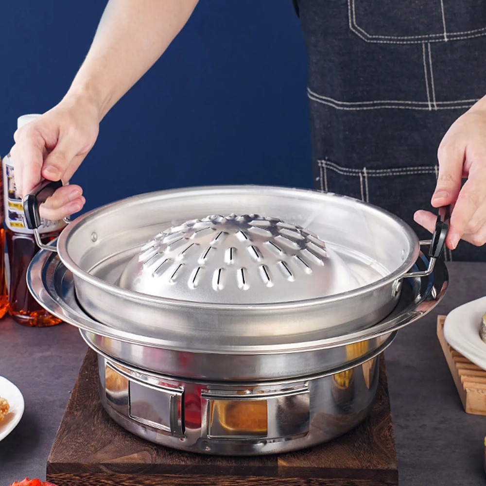 2 in 1 Hot Pot Grill Pan Non S - Kitchen Outdoor Camping 评论和价格