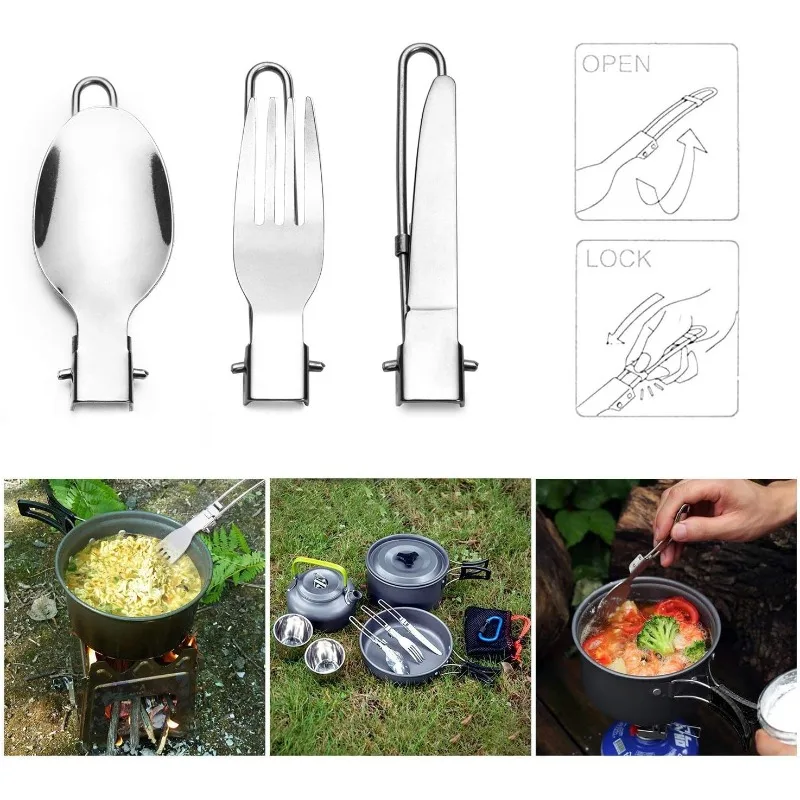 1-10PCS Foldable Camping Forks - Outdoor Camping Glamping Share 评论和价格