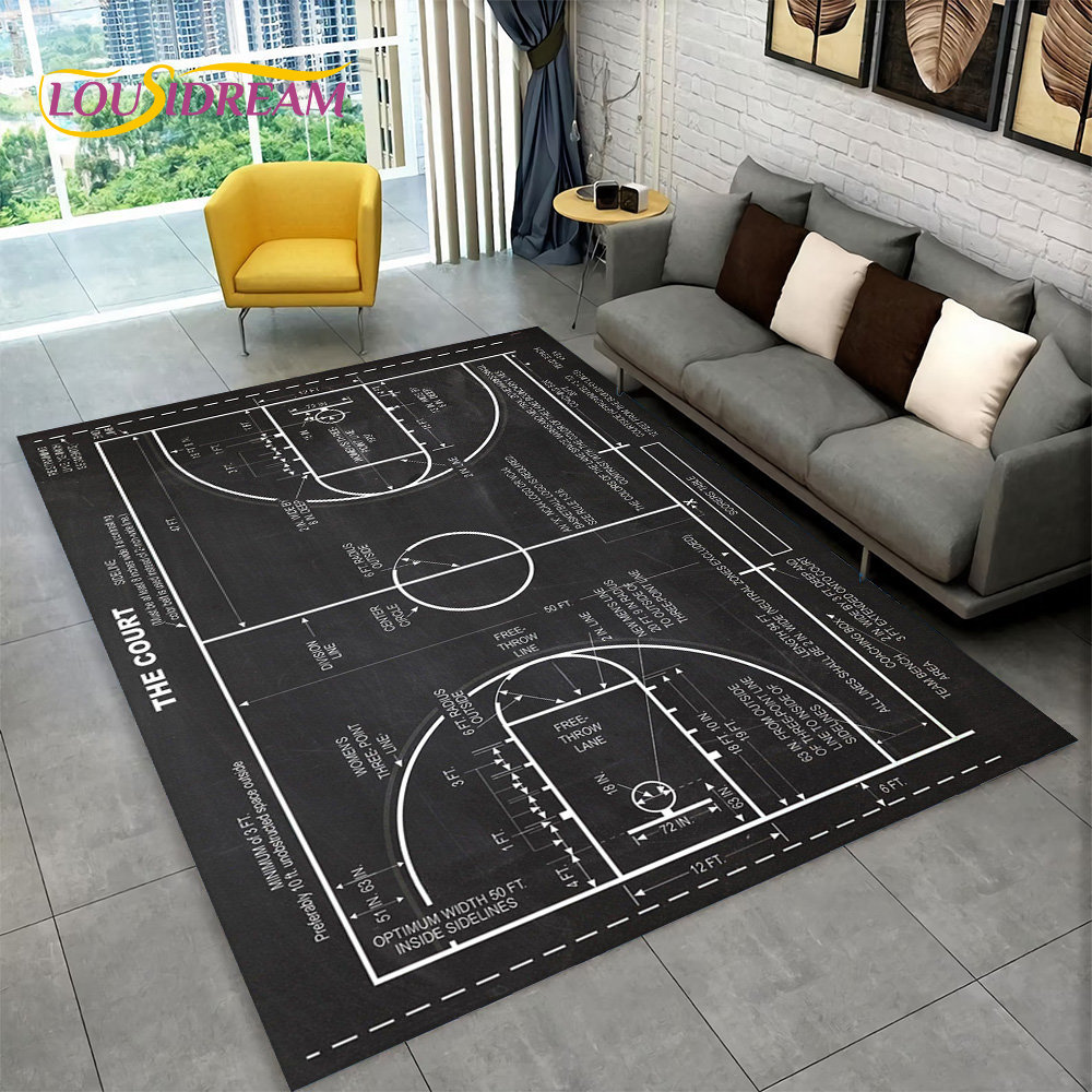 3D Basketball Cour Cartoon Are - Outdoor Camping Mats Large 评论和价格