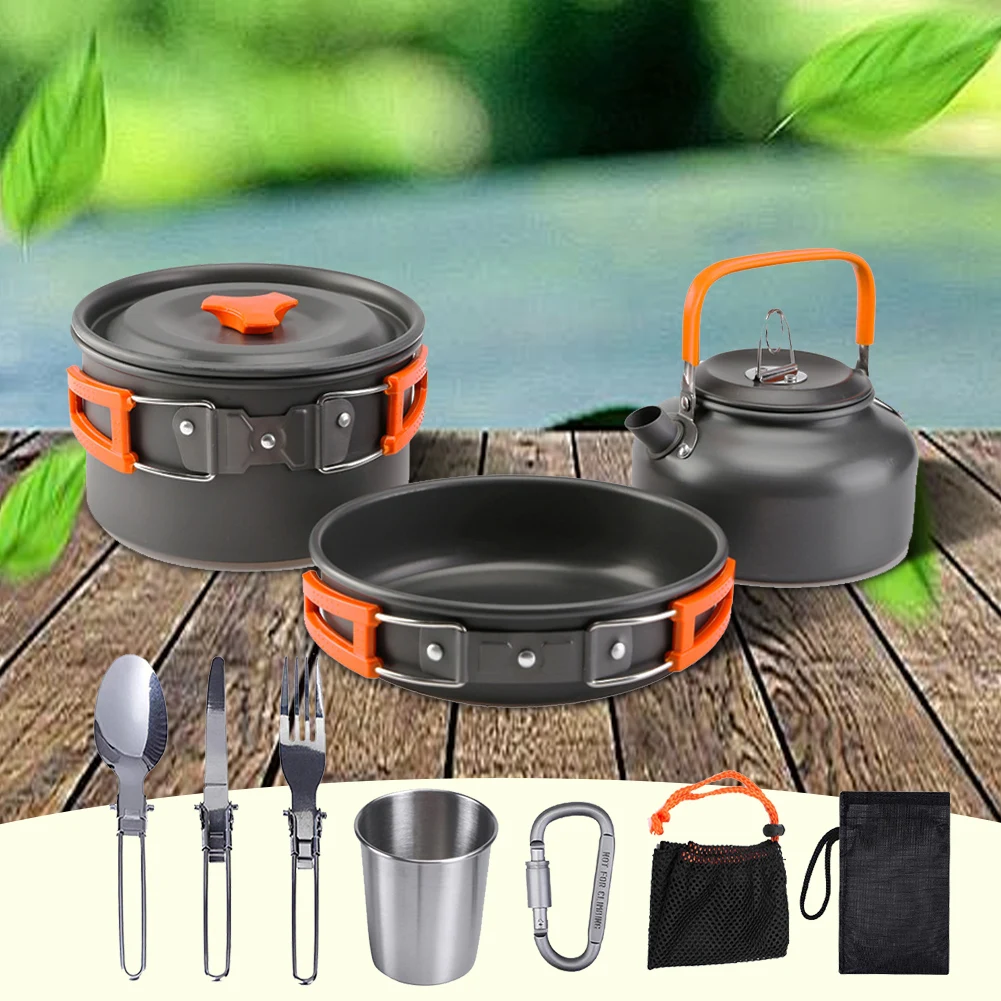 Camping Cookware Kit Kettle Po - Outdoor Camping Utensils 评论和价格