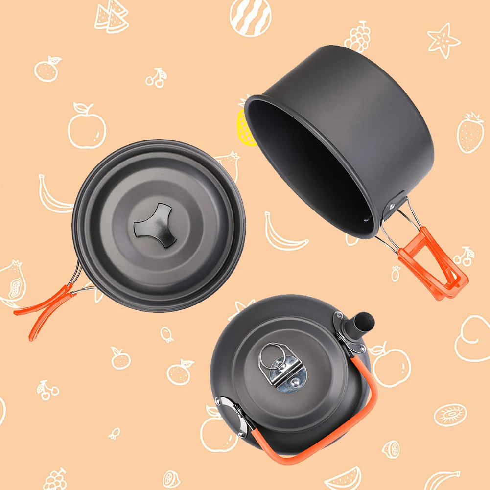 Camping Cookware Kit Kettle Po - Outdoor Camping Utensils 评论和价格