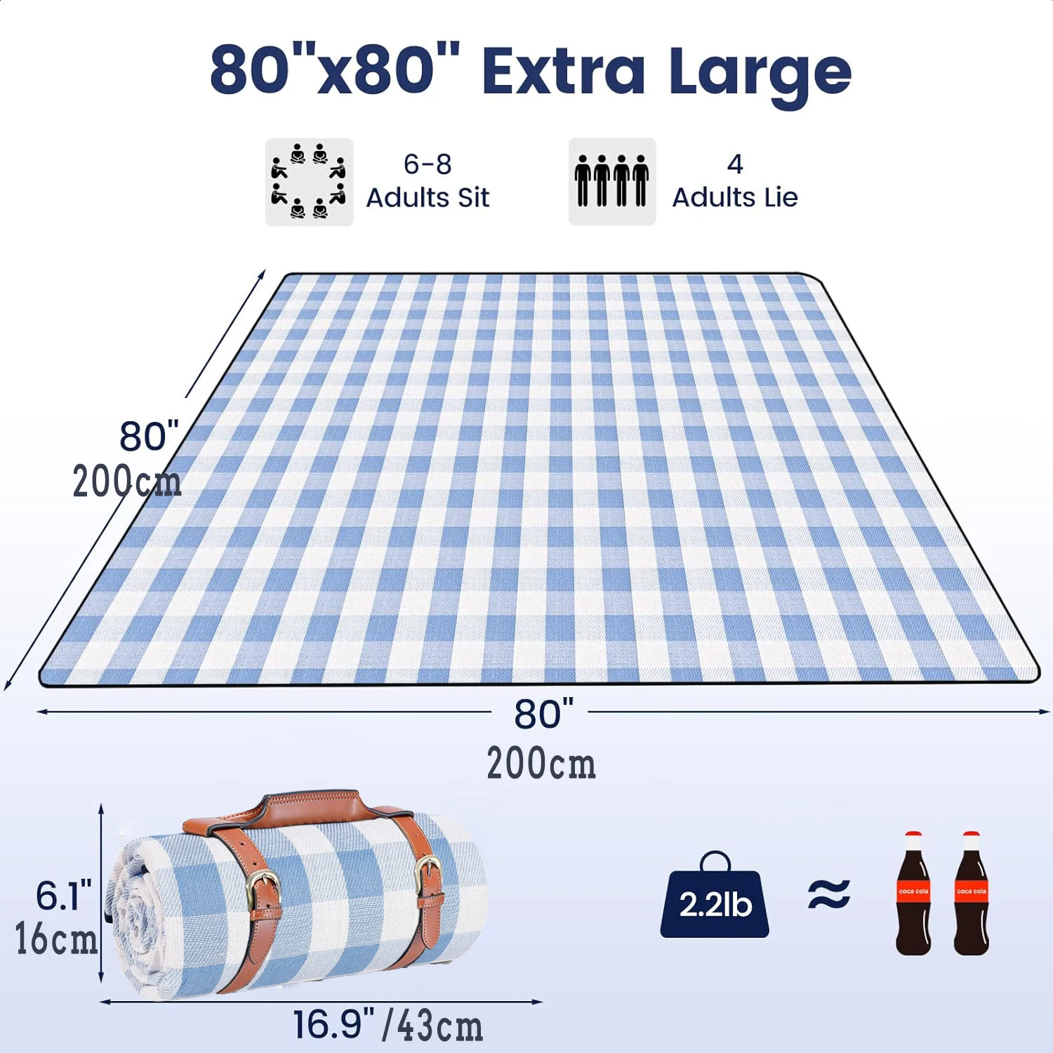 ZHUOHUA Picnic Blanket Extra L - Outdoor Camping Mats Large 评论和价格