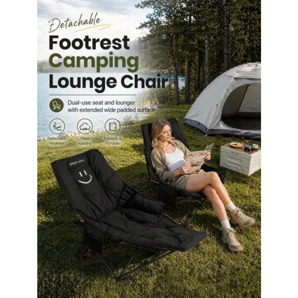 2-In-1 Reclining Camping Chair - Outdoor Camping Recliner 评论和价格